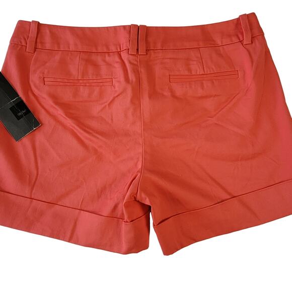 Mossimo Orange Coral Shorts NEW Stretch Flat Front Walking Chinos Women's Size 2 - Picture 1 of 9